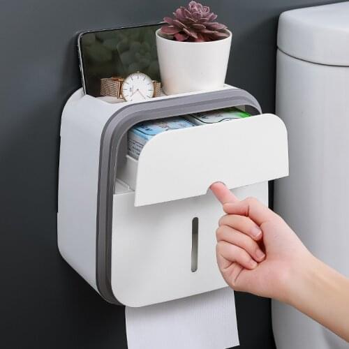Toilet Tissue Rack Shelf Wall Storage Rack Bathroom Phone Holder Sanitary Napkin Box