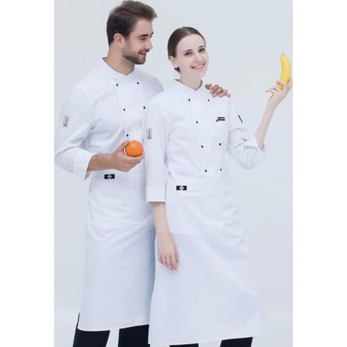 Chef Uniforms Men Women Food Services Cooking Clothes Red White Black Blue