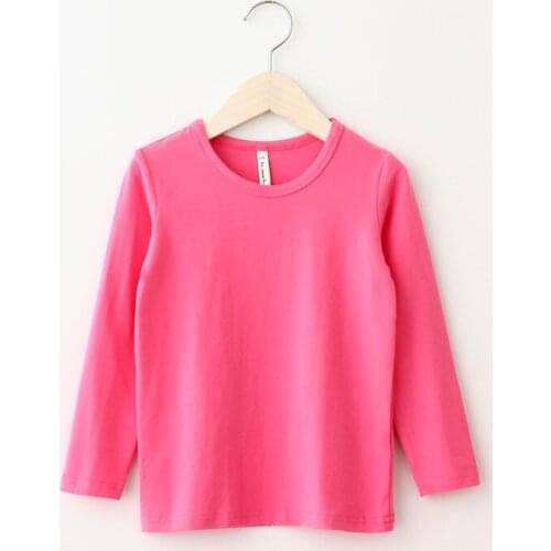 2019 Spring Long Sleeve boys t shirt children Pure Color Kids t Shirts For Boys Top Children Clothes Top Quality Girls t-shirts