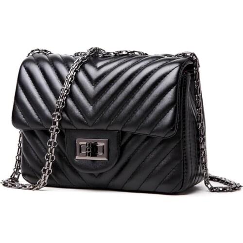 Handbag Women Composite Sheep skin Shoulder bag 2019 Fashion Crossbody Bags Black