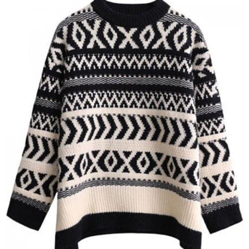 Top 2021 New Fashion Womens Fall/winter Loose Pullover Sweater Khaki Sweater Retro Aesthetic Sweater Warm Outer Wear