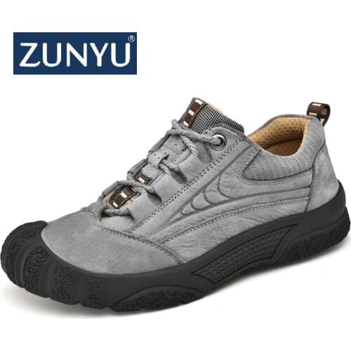 ZUNYU New Genuine Leather Outdoor Shoes Men Sneakers Thick Sole Mens Casual Shoes Male High Quality Cowhide Loafers Size 38-45