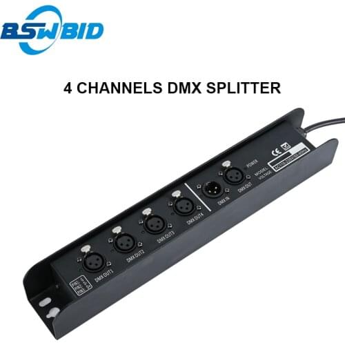 1 PCS Dmx Controller 4 Port DMX Distributor/Splitter Output 512x4 Channels For Dj Disco Stage Light Control