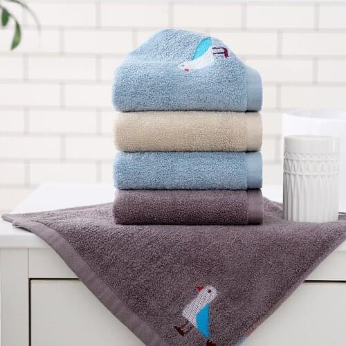 2pcs 34*75 cm Face towel Embroidery Face towel Super soft long stapled cotton face towel excellent water-absorbing quality towel