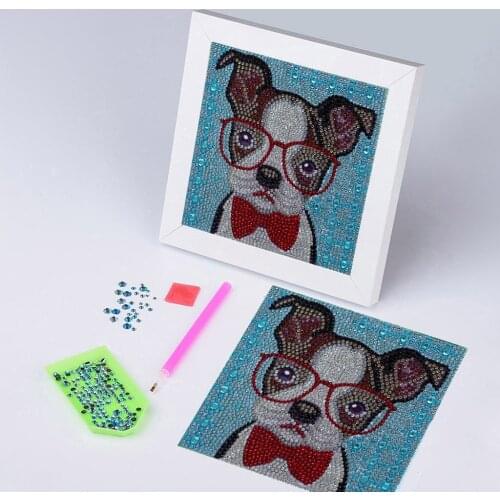 Diamond Painting Special Shape Cartoon Animals Diamond Embroidery Glasses Dog Picture Of Rhinestones Mosaic Wall Decoration
