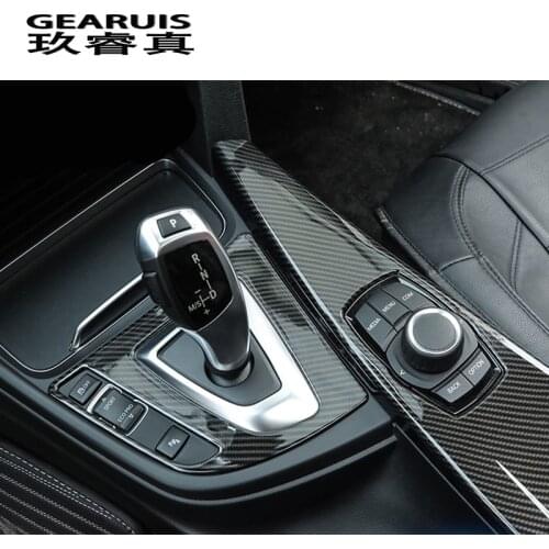 Car Styling Carbon fiber interior button panel Decoration Cover Trim Sticker frame For BMW 3 Serise F30 3gt F34 Auto Accessories