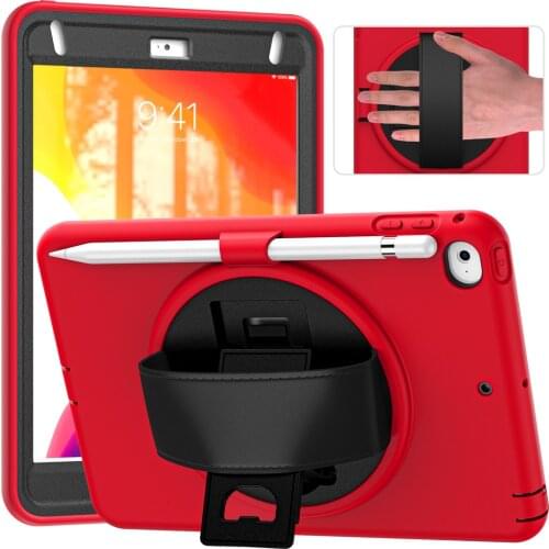 Case For iPad mini 4 mini 5 7.9inch Cover 360 Rotaion Hand strap Kickstand Drop protection Silicone Tablet Cover+Film+Pen