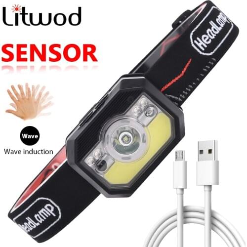 Sensor XP-G Q5 Headlamp Led Head Flashlight Lamp Headlight Waterproof Built In Usb Rechargeable Battery Lantern Running Lights