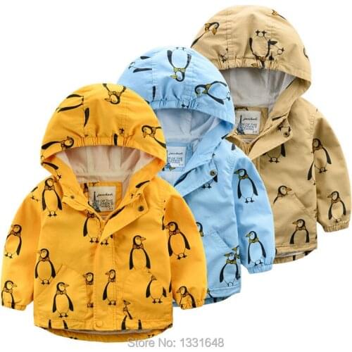 Boy jacket hooded 2016 spring new fashion boys clothes cotton kids outerwear cartoon printed children jackets 2-8T
