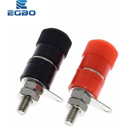 EGBO 10PCS/LOT Terminal Blocks JS-910B 4mm Amplifier Terminal Connector Binding Post Banana Plug Jack Mount Black