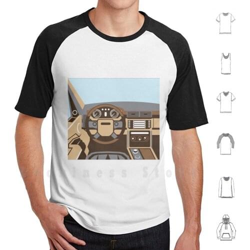 Auto Interior T Shirt 6xl Cotton Cool Tee Car Interior Dashboard Shift Knob Shine Windshield Travel Stereo View Power Concept
