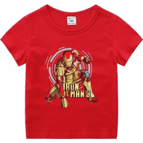 Disney Comic Marvel Avenger T-shirt Children Costume Superhero Lron Man T Shirt Summer New Boy Tees Tops Kids Girl Clothes
