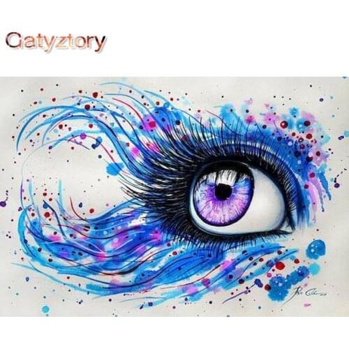 GATYZTORY BAbstract Eyes Picture DIY Digital Painting By Numbers Coloring Painting By Numbers Kits Drawing For Kid Unique Gift