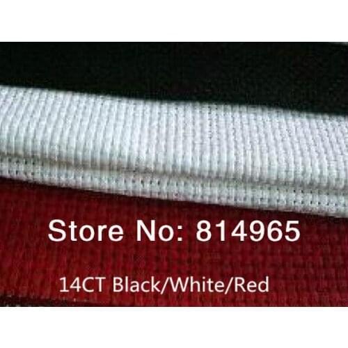 Hot Sell 14 CT 150X50cm Cross Stitch Fabric Aida Cloth White/Red/Black Free Shipping