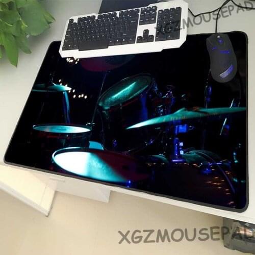 XGZ Diy Large Size Gaming Mouse Pad Black Lock Edge Rock Band Drum Printing Computer Desk Mat Rubber Non-slip for Dota2