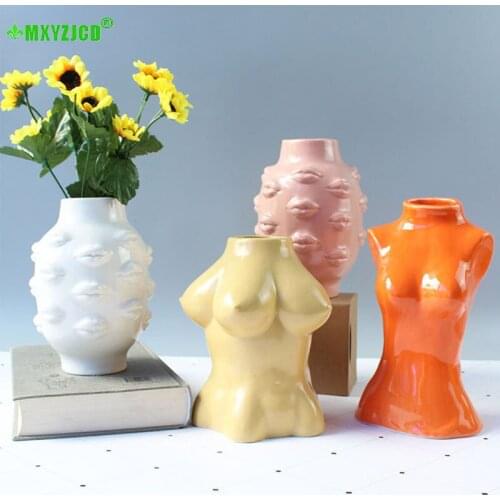 Nordic Deco Ceramic Vase Home Living Room Flower Arrangement Woman Body Art Vase Decoration Wedding Festival