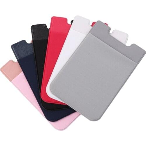 Mobile Phone Back Cards Holder Wallet Credit ID Card Pocket Adhesive Sticker 9x5.5cm