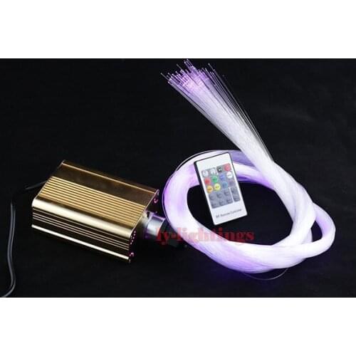DIY optic fiber light kit led light +200xoptical fibres+150pcs tailpiece 16w RGB color change IR control star ceiling light pack