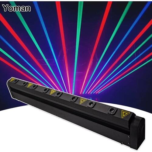 8 Eyes RGB DMX512 Control Laser Bar Light Beam Laser Stage Effect Lighting DJ Disco Moving Head Light Laser Projector Scanner