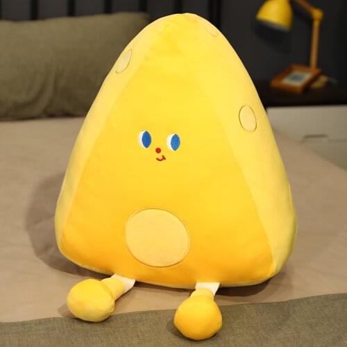 Kawaii Cheesy Pillow Plush Toys Soft Alfredo Stuffed Mozzarella Doll Cartoon Cheese Birthday Valentines Day Gifts For Girls Kids