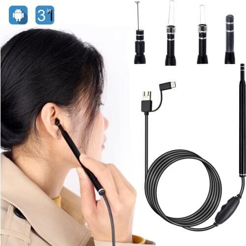 Mini In Ear Cleaning Otoscope 3 in 1 Cleaning Endoscope Spoon HD Camera Ear Picker Ear Wax Removal Tool Cleaning Tool painless