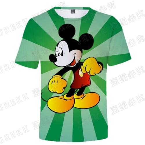Disney Anime Boy Girl Kids Mickey Mouse Fashion Men Women Children 3D Print T Shirt Summer Short Sleeve Casual Cool Tops Tee