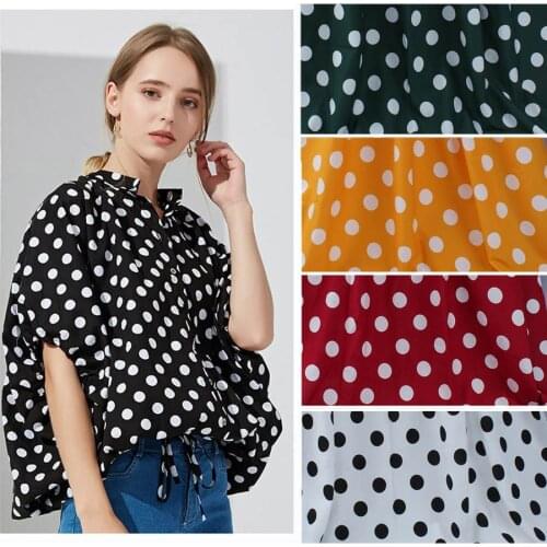 Fashion 3cm Polka Dots Chiffon Fabric Summer Women Dress Making 150cm Wide Sold By Meter