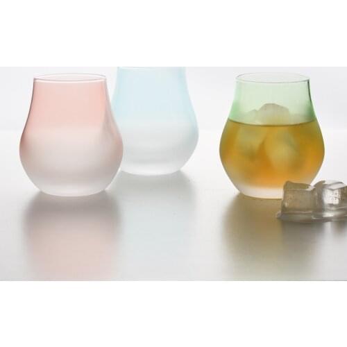 2021 New Design Pear Shaper Glass Water Coffee Milk Juice Soda Water Cup Ins Hot Frost Surface