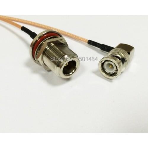 New N Female Jack Connector Switch BNC Male Plug Right Angle Convertor RG316 Wholesale Fast Ship 15CM 6" Adapter