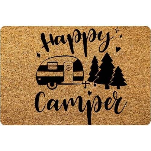 Personalized Your Family Name Door Mat Happy Camper Doormat Non Slip Indoor Outdoor Doormat Floor Mat Home Decor