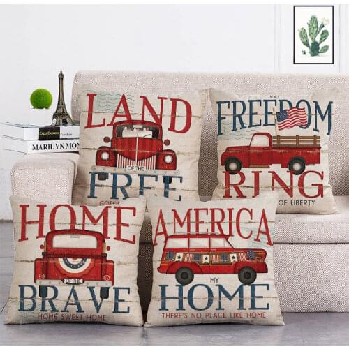 Merry Christmas Pillow Cover Red Car Cushion Covers Polyester Home Sofa Chair Decorative Happy New Year Pillows Case T348