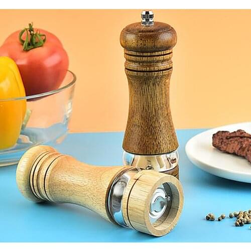 Manual Pepper Grinder Classical Oak Wood Pepper Spice Mill Grinder Creative Wooden Grinders Kitchen Accessories Kitchen Tools
