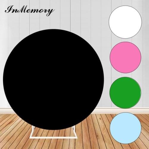 Sensfun Black Sold Color Round Circle Backdrop Portrait Adult Birthday Banner Birthday Party Photo Backgrounds Plinth Covers