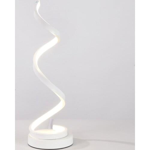 Spiral LED Desk Lamp 20W Acrylic Table Lamp with Contemporary Design, White / Warm/ Neutral Light, Bedroom Study Bedside Lamp
