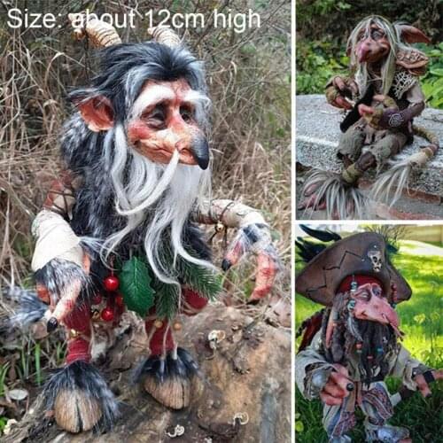 Halloween Horrifying Elf Statue Resin Garden Decoration Lawn Ornament Sculpture Home Outdoor Funny Dwarfs Statue Crafts Yard New