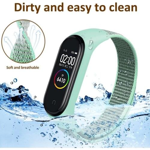 Suitable for Xiaomi Mi Band 3rd Generation 4th Generation Universal Nylon Breathable Loop Strap One-piece Silicone Frame Strap