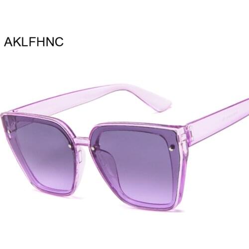 Fashion Thick Frame Square Sunglasses Women Brand Design Vintage Mirrored Oversized New Cat Eye Sun Glasses Female Shades