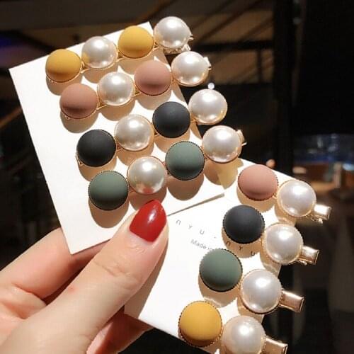 1PC Spring Candy Scrub Bead Hairpins Hit Color Imitiation Pearl Hair Clips Barrettes Women Hairgrip for Women Beads Hairpins