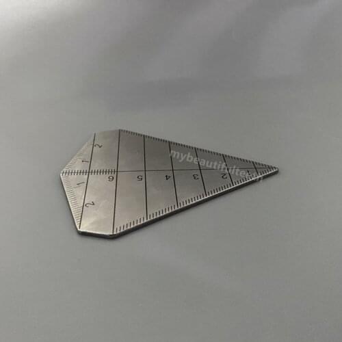 10Pcs/Lot Dental Bite Gauge Bone Caliper Mouth Gag Opening Capacity Measuring Ruler Stainless Steel Triangle Shape Wholesale