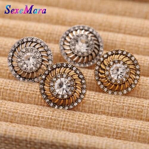 10pcs/lot New Snap Jewelry Full Crystal Flower Gold 18mm Metal Snap Buttons Fit Silver color Leather Snap Bracelets for Women