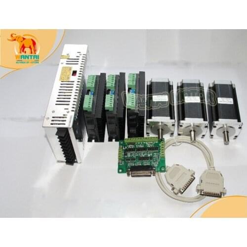 EU FREE SHIP!3Axis CNC Nema 23 Stepper Motor 425oz-in 3N.m 4.2A WT57STH115-4204B+Driver DQ542MA 4.2A 0V+power supply 350w36v