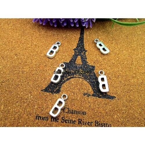 30pcs Alphabet Letter Charms, Antique Silve Alphabet/Letter B 16mm Charms Pendant