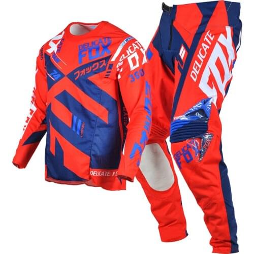 360 Divizion Jersey Pants Motocross Racing Gear Set ATV UTV MX Dirt Bike Cycling Combo Kits Mens Motorcycle Street Moto Red Suit