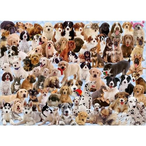 5D Diy Diamond Painting puppies Full Square Round Drill Animal dog Embroidery Cross Stitch pet hobby Wedding DecorationZP-2332