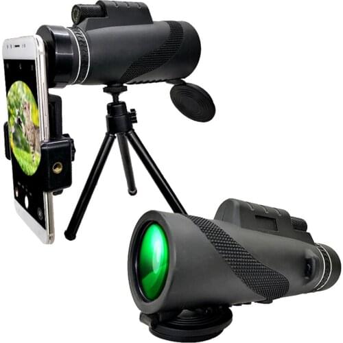80x100 HD Monocular Telescope Zoom Tripod Portable Monocular Day/Night Vision Camping Phone Clip Outdoor Telescope
