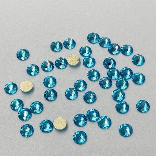 Aquamarine Color ss16,ss20,ss30 Size 8 Big+8 Small Non Hot Fix Flat Back Glue On Rhinestone