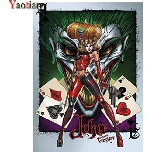 DIY Cross Stitch Diamond Painting Joker Poker Full Square round Diamond Embroidery Sale 5D Rhinestone Painting Diamond art