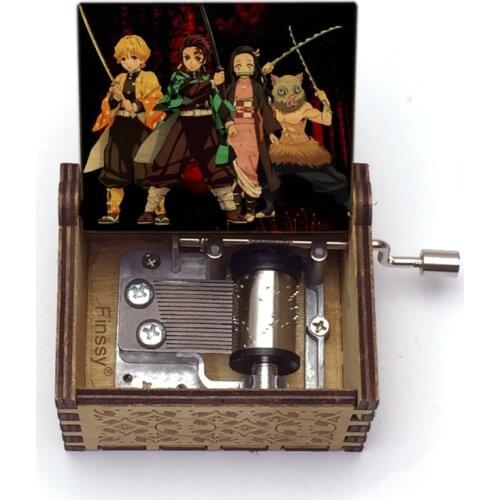 Anime Demon Slayer Kimetsu no Yaiba Qute tanjirou nezuko print gurenge music theme Hand Music Box cosplay fans gift props