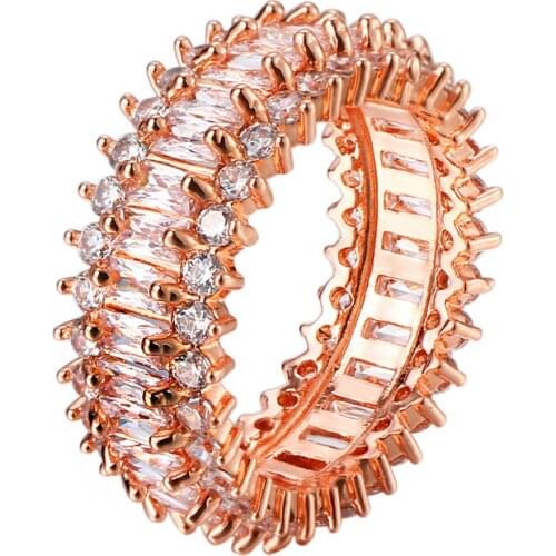 Bettyue Pure Copper Antique Gold Color Ring Romantic Zircon Ring For Woman Jewelry Wedding Gift