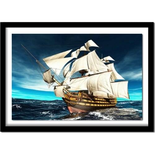 DIY 5D Diamond Embroidery Diamond sea sailing Square Rhinestones Diamond Painting Cross Stitch Kit DF018